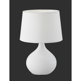 Lampa stołowa biała Martin Reality | Ceramiczna, tkanina
