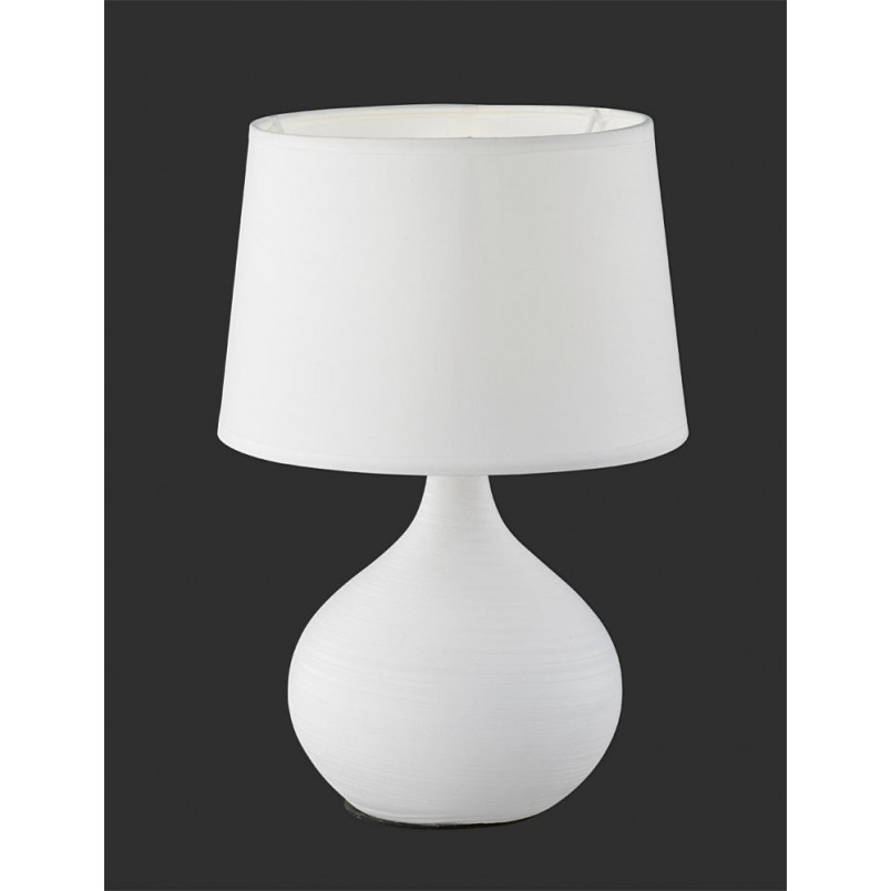 Lampa stołowa biała Martin Reality | Ceramiczna, tkanina