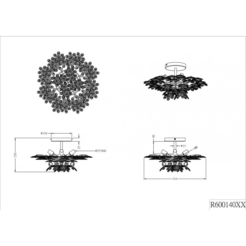 Plafon Flower multikolor - nowoczesny design | Reality