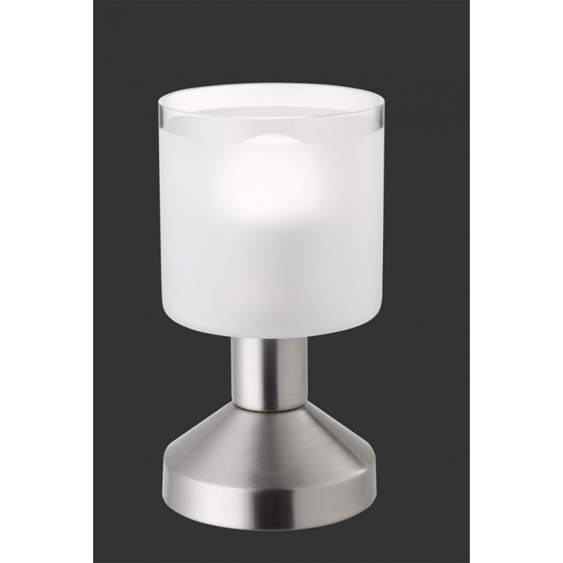 Lampa stołowa szklana Reality Gral - Biały / Nikiel | Sklep z lampami