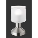 Lampa stołowa szklana Reality Gral - Biały / Nikiel | Sklep z lampami