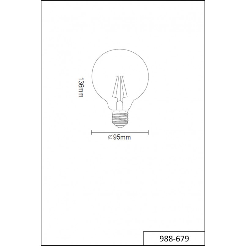 Żarówka Globe E27 6W LED Bursztynowa Trio - Odkryj ciepły blask!