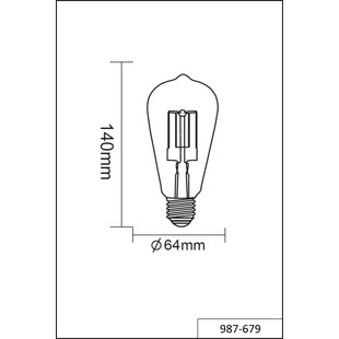 Żarówka Trio Tłok E27 6W LED Bursztynowa - Oświetlenie