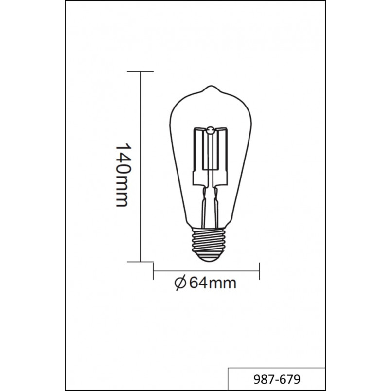 Żarówka Trio Tłok E27 6W LED Bursztynowa - Oświetlenie