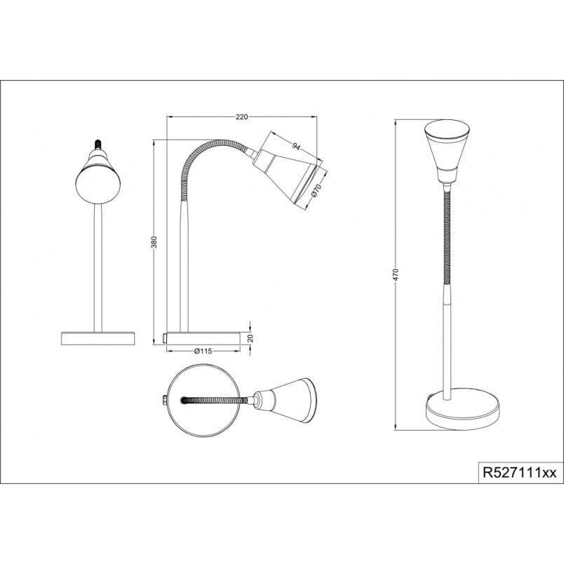 Lampa biurkowa LED Arras - nowoczesny design | Reality