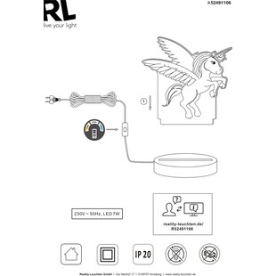 Lampa Jednorożec Karo - Młodzieżowa Lampa Stołowa Reality