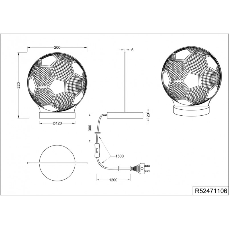 Lampa stołowa Ball chrom Reality | Oświetlenie dla dzieci