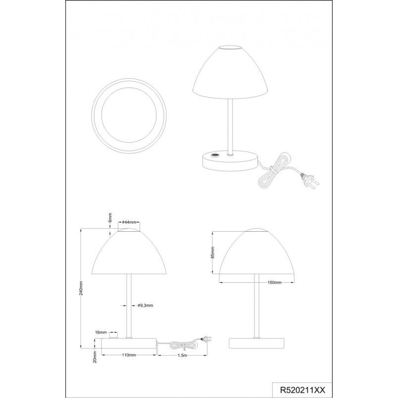 Lampa stołowa Queen biało-mosiężna | Reality - Elegancja i styl