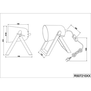 Lampa stołowa industrialna Marc czarna - Reality | Loftowa