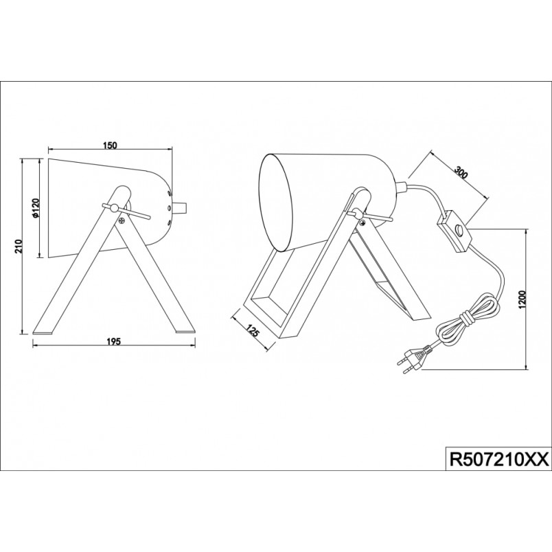 Lampa stołowa industrialna Marc czarna - Reality | Loftowa