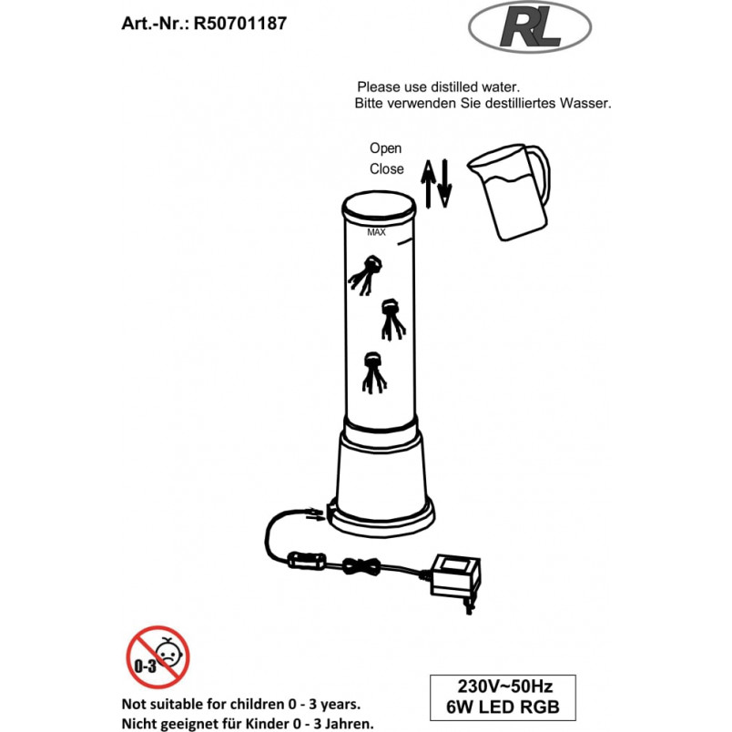 Lampa stołowa Jelly tytanowa Reality - Nowoczesny design