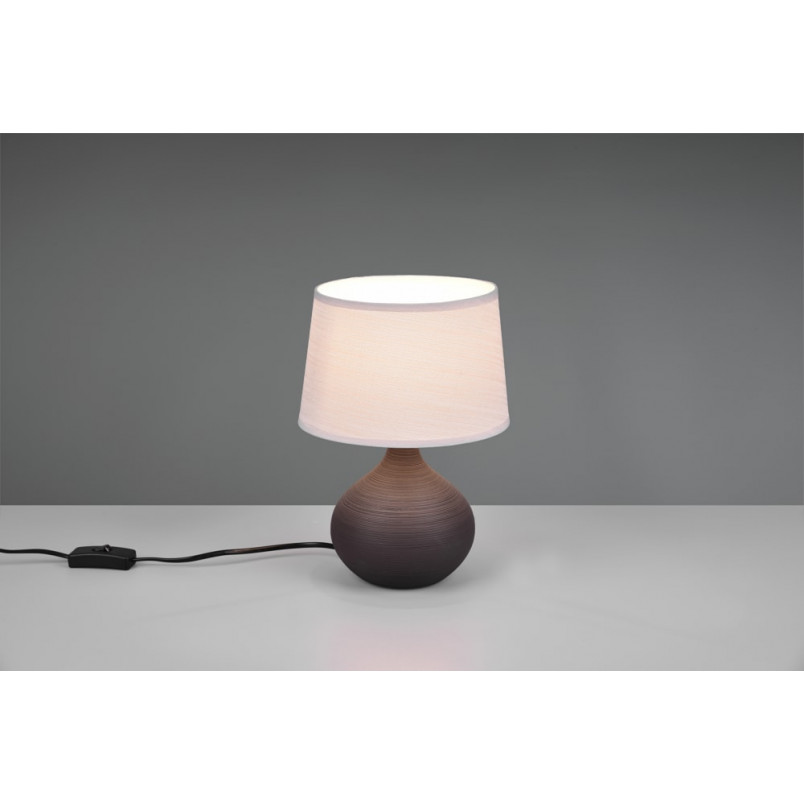 Lampa stołowa Martin | Ceramiczna, abażur biały | Reality