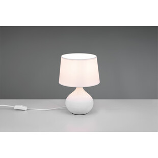 Lampa stołowa biała Martin Reality | Ceramiczna, tkanina