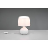 Lampa stołowa biała Martin Reality | Ceramiczna, tkanina