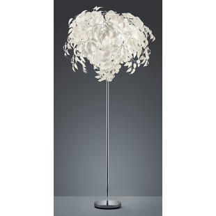 Lampa podłogowa Leavy biało-chromowa | Elegancki design