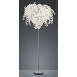 Lampa podłogowa Leavy biało-chromowa | Elegancki design