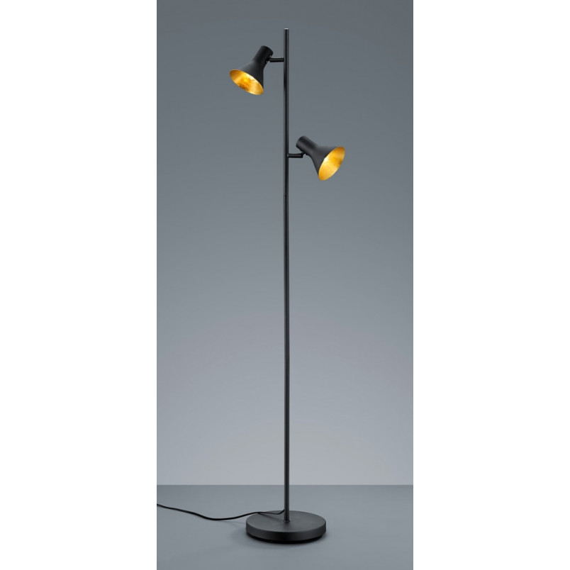 Lampa podłogowa industrialna Nina | Czarno-złota | Reality
