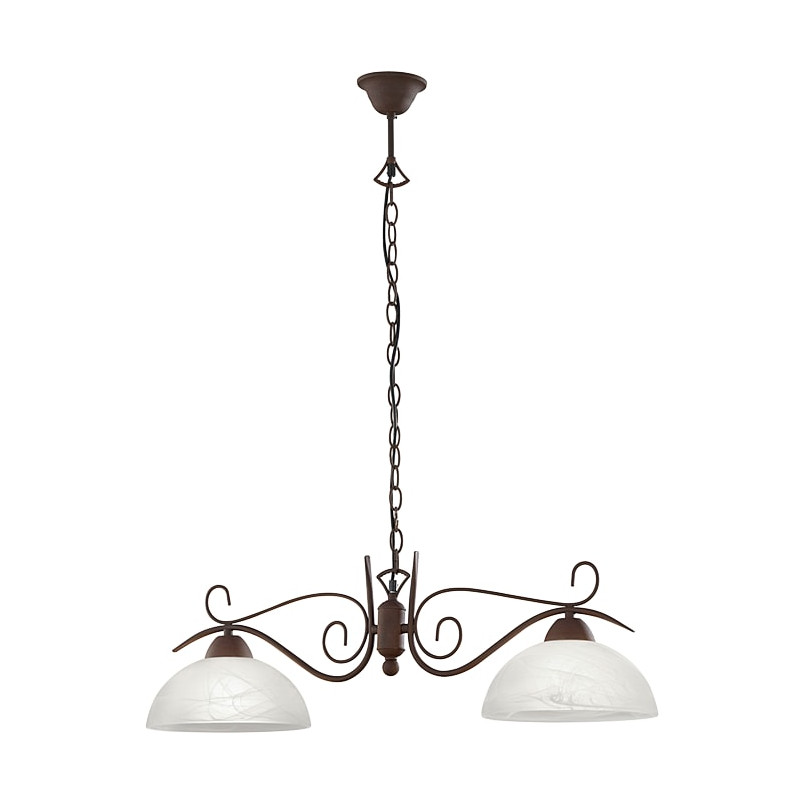 Lampa wisząca antyczna Country II - Miedź/Zielony | Reality