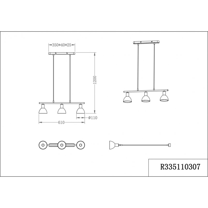 Lampa wisząca Dallas III - nowoczesny design, biały | Reality