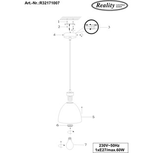 Lampa wisząca Dallas biała - Nowoczesny design | Reality