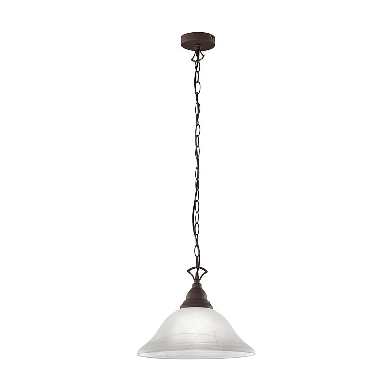 Lampa wisząca antyczna Country - Miedź/Zielony | Reality
