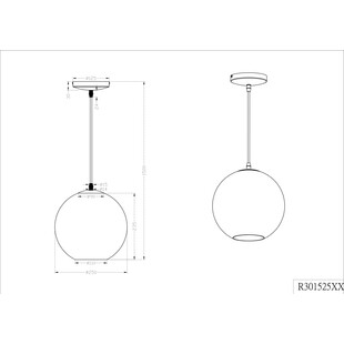 Lampa wisząca szklana kula Moon 25cm biała - Reality