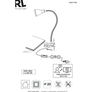 Lampa Klips Arras Tytan Reality | Nowoczesna Lampa Biurkowa