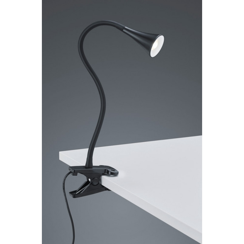 Lampa klips Reality Viper czarna | Nowoczesna lampa biurkowa