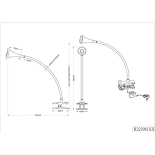 Lampa klips Reality Viper czarna | Nowoczesna lampa biurkowa