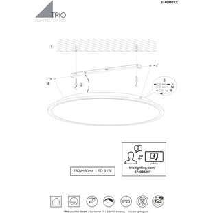 Plafon LED Phoenix 62cm - Trio | Nowoczesne Oświetlenie