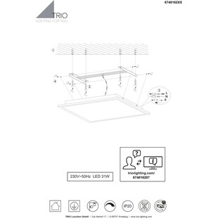 Plafon LED Phoenix 62cm Trio - Nowoczesne oświetlenie