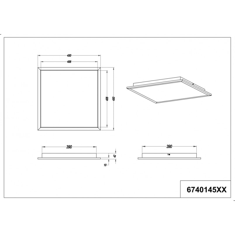 Plafon LED kwadratowy Phoenix Trio 45cm - Nowoczesne Oświetlenie