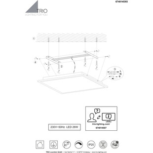 Plafon LED kwadratowy Phoenix Trio 45cm - Nowoczesne Oświetlenie