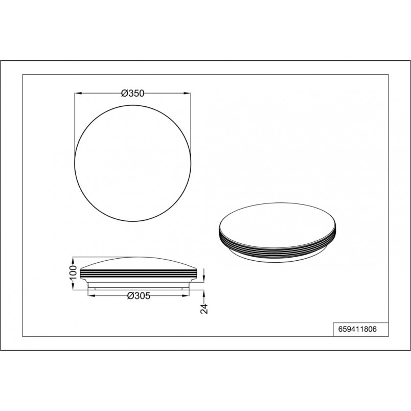 Plafon LED Apart 35cm - Nowoczesny design | Trio