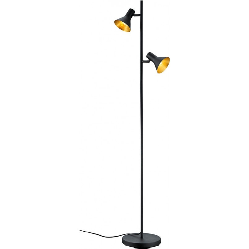 Lampa podłogowa industrialna Nina | Czarno-złota | Reality