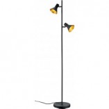 Lampa podłogowa industrialna Nina | Czarno-złota | Reality
