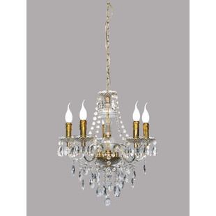 Żyrandol glamour z kryształkami Lüster 52cm przezroczysty / mosiądz polerowany Reality