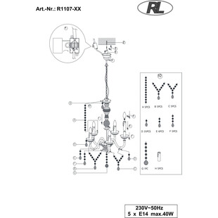 Żyrandol Lustre 52cm - Kryształowy Blask | Reality