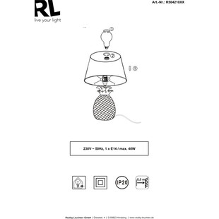 Lampa stołowa Glamour Pineapple | Reality - Elegancki Design