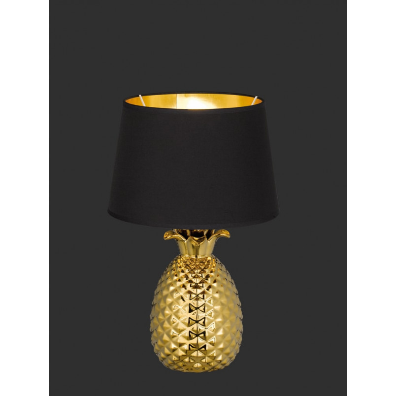 Lampa stołowa glamour Pineapple | Czarna i złota | Reality