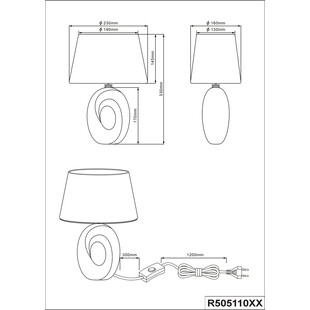 Lampa stołowa nowoczesna Taba 23 | Biały/Srebrny | Reality