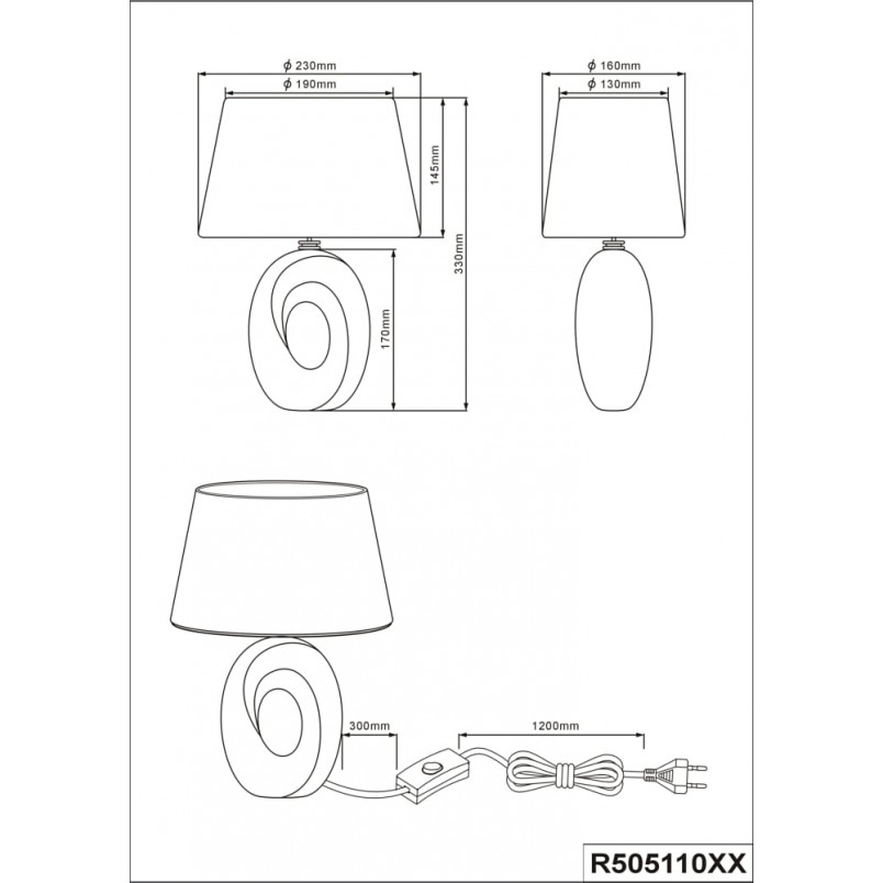 Lampa stołowa nowoczesna Taba 23 | Biały/Srebrny | Reality