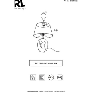 Lampa stołowa nowoczesna Taba 23 | Biały/Srebrny | Reality