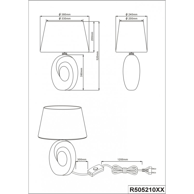 Lampa stołowa nowoczesna Taba 38 - biały/srebrny | Reality