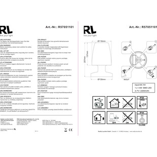 Lampa Ogrodowa LED Dora - Reality | Biała, Stołowa, IP44
