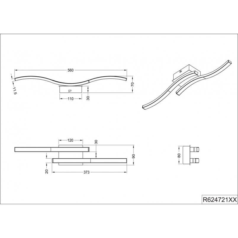 Plafon LED Route II 56cm Nikiel - Reality | Nowoczesne Lampy