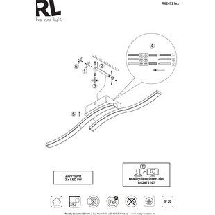Plafon LED Route II 56cm Nikiel - Reality | Nowoczesne Lampy