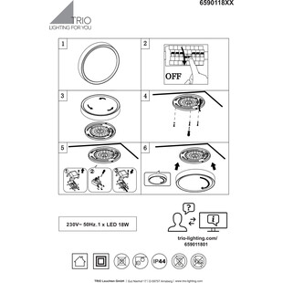 Plafon łazienkowy LED Trio Clarimo 33cm | Nowoczesny design
