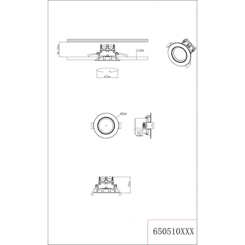 Lampa spot Trio Pamir 8cm LED nikiel matowy - Oczko