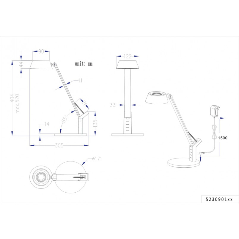 Lampa biurkowa LED Trio Ava - Nowoczesny design, USB